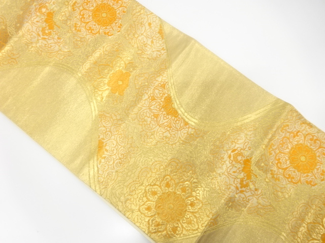 流水に華文模様織り出し袋帯